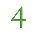 Green numeral four on black background