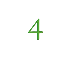Green number 4 on black background